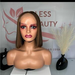 Essentials Brown Sleek Bob Wig